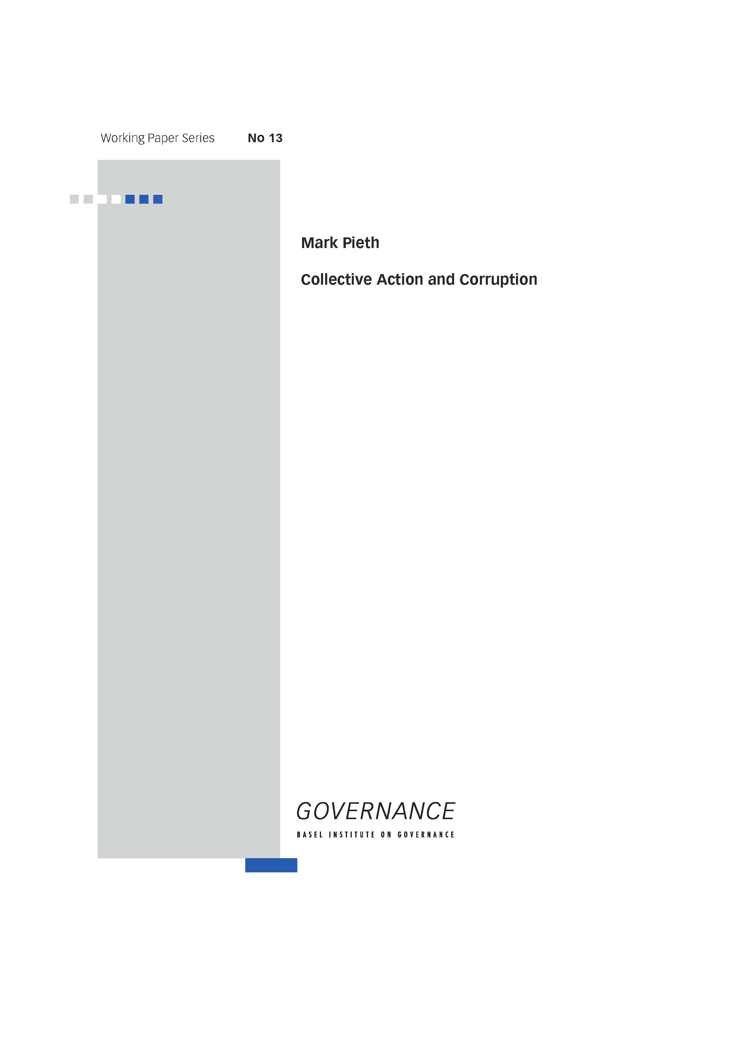 Working Paper 13: Collective Action and corruption cover