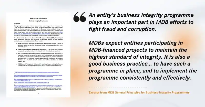 Business integrity programmes: Multilateral Development Banks harmonise their guidance 