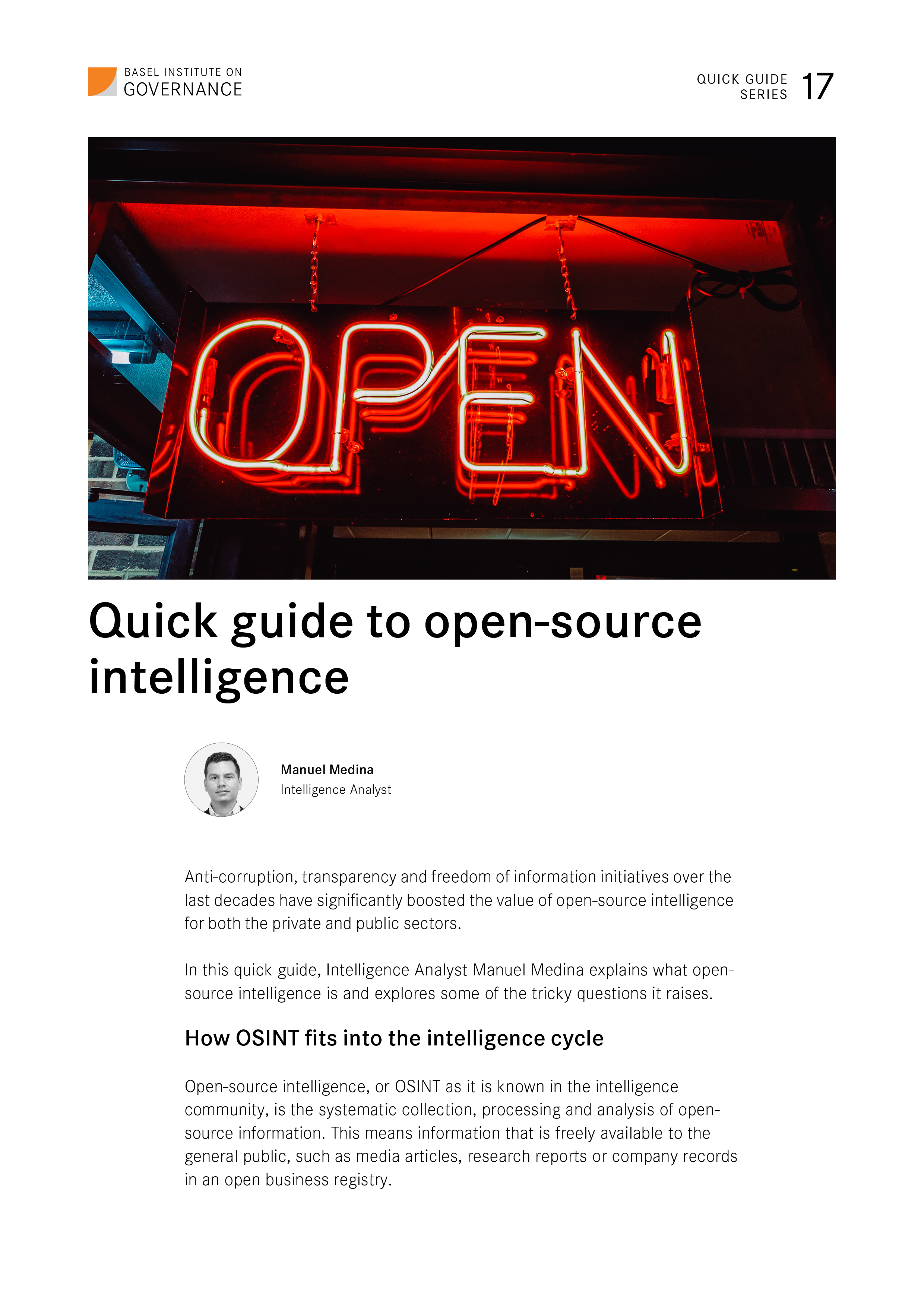 Quick guide 17: Open-source intelligence cover
