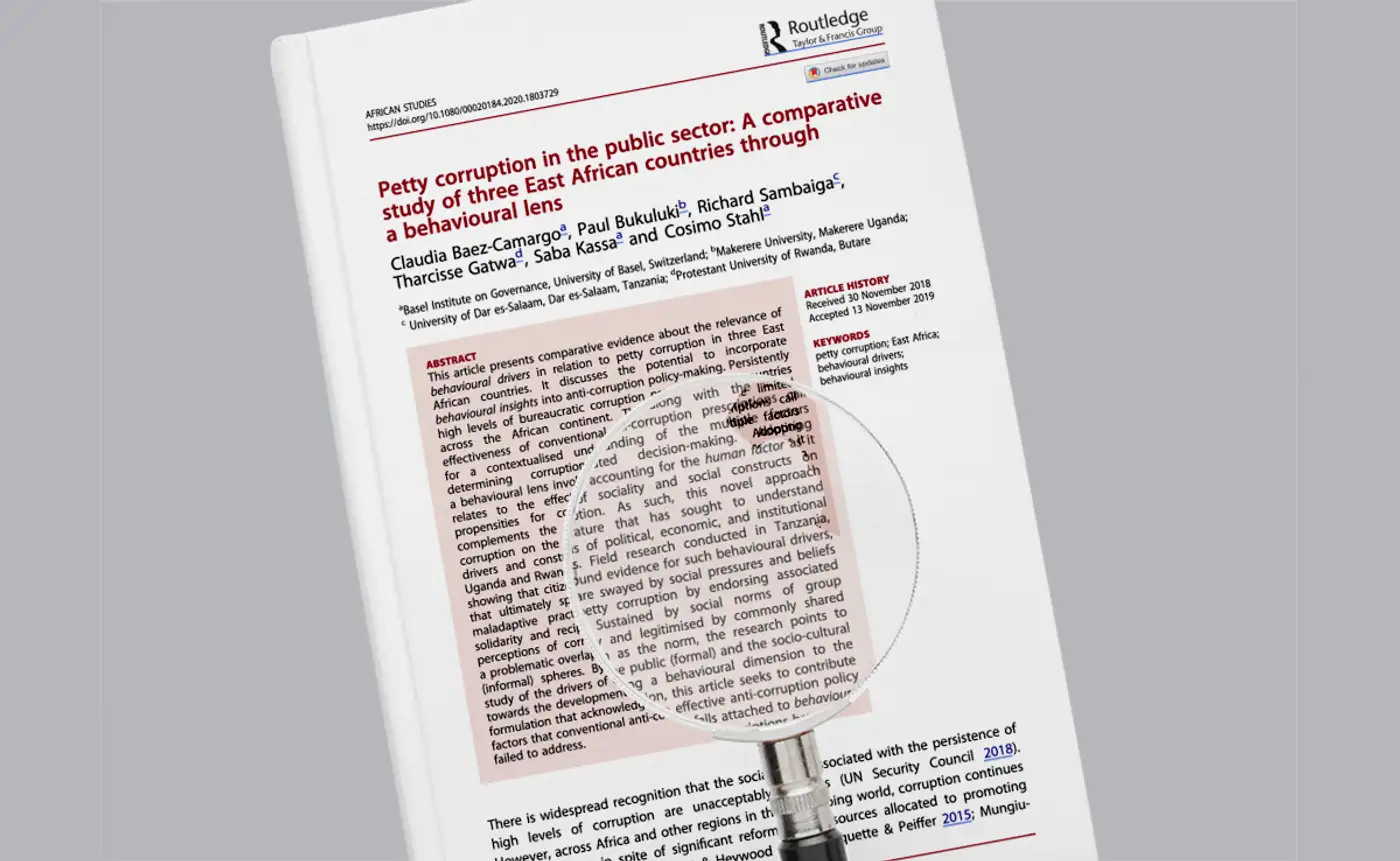 New article in African Studies: can understanding behavioural drivers of corruption help us devise more effective strategies?