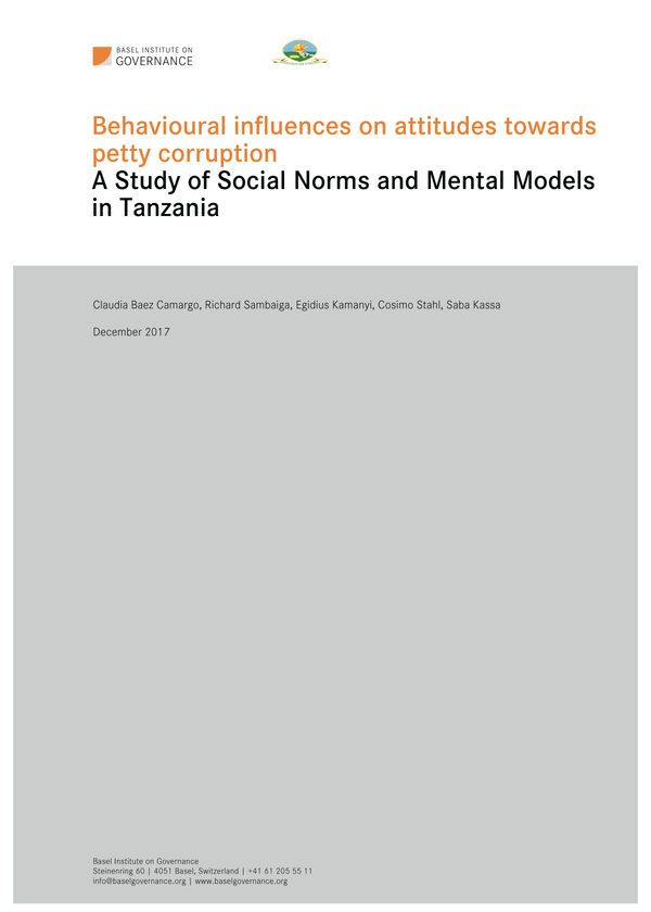 Behavioural influences on attitudes towards petty corruption: a study of social norms, automatic thinking and mental models in Tanzania
