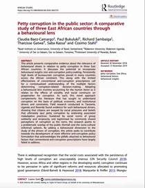 Petty corruption in the public sector: A comparative study of three East African countries through a behavioural lens