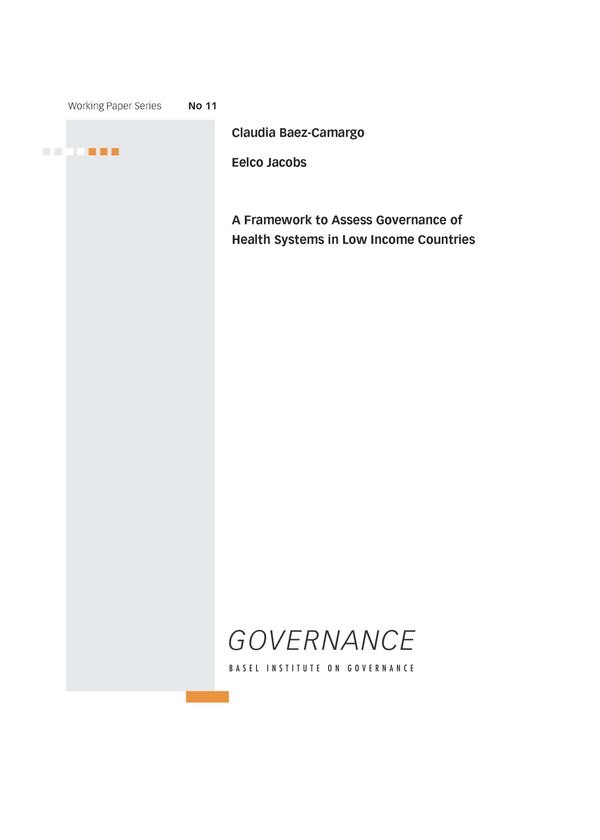 Working Paper 11: A framework to assess governance of health systems in low income countries