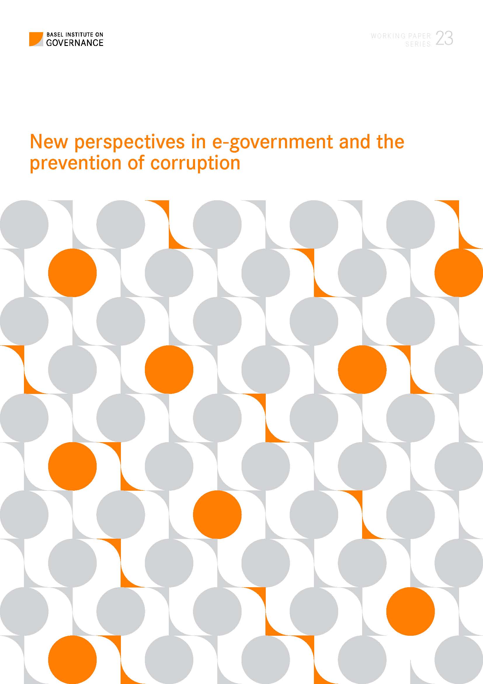 Working Paper 23: New perspectives in e-government and the prevention of corruption cover