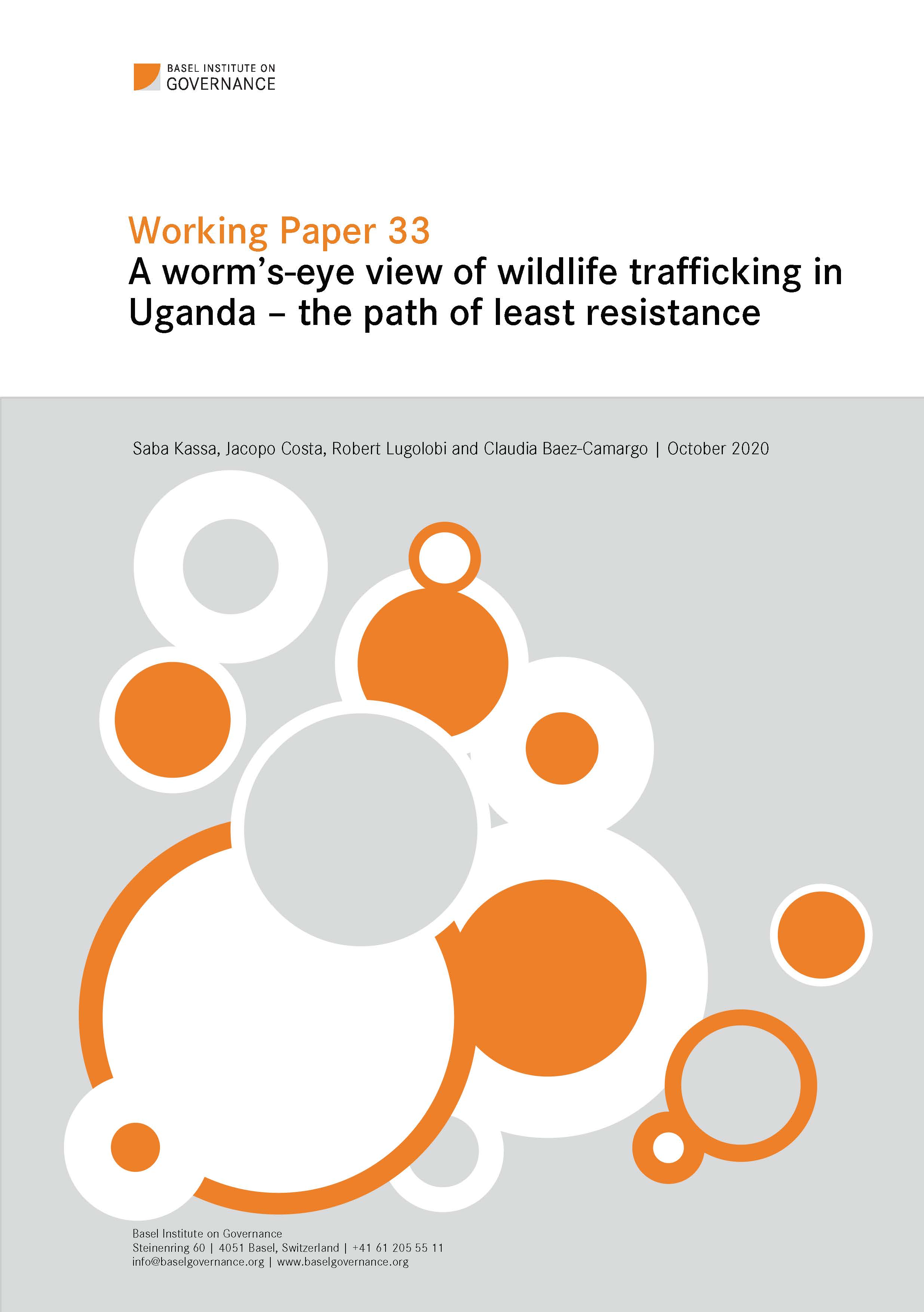 Working Paper 33: A worm’s-eye view of wildlife trafficking in Uganda – the path of least resistance cover