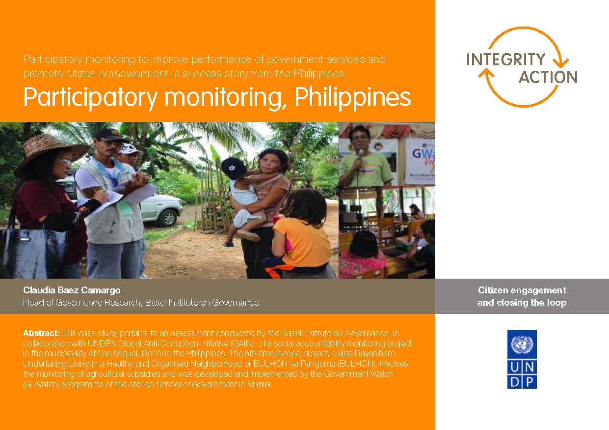 Participatory monitoring, Philippines cover