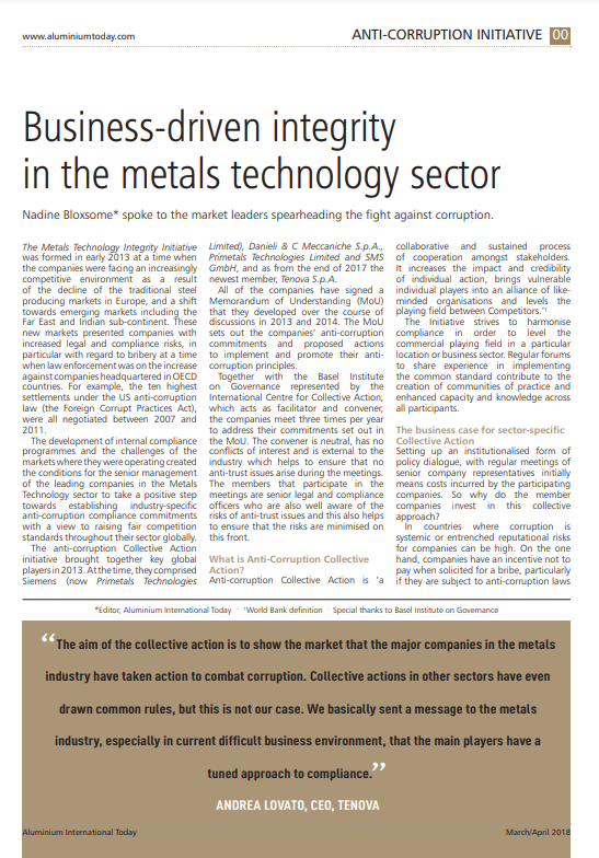 Business-driven Integrity in the Metals Technology Sector cover