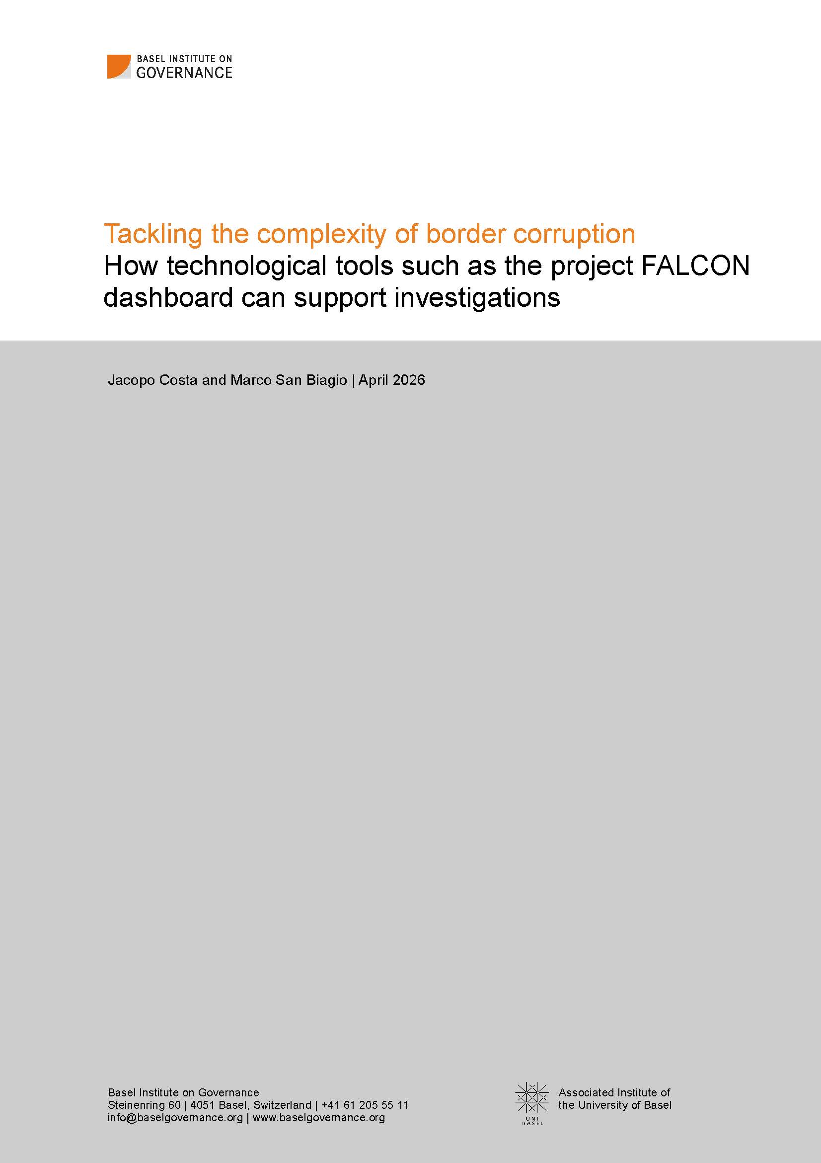 Tackling the complexity of border corruption: How technological tools such as the project FALCON dashboard can support investigations cover