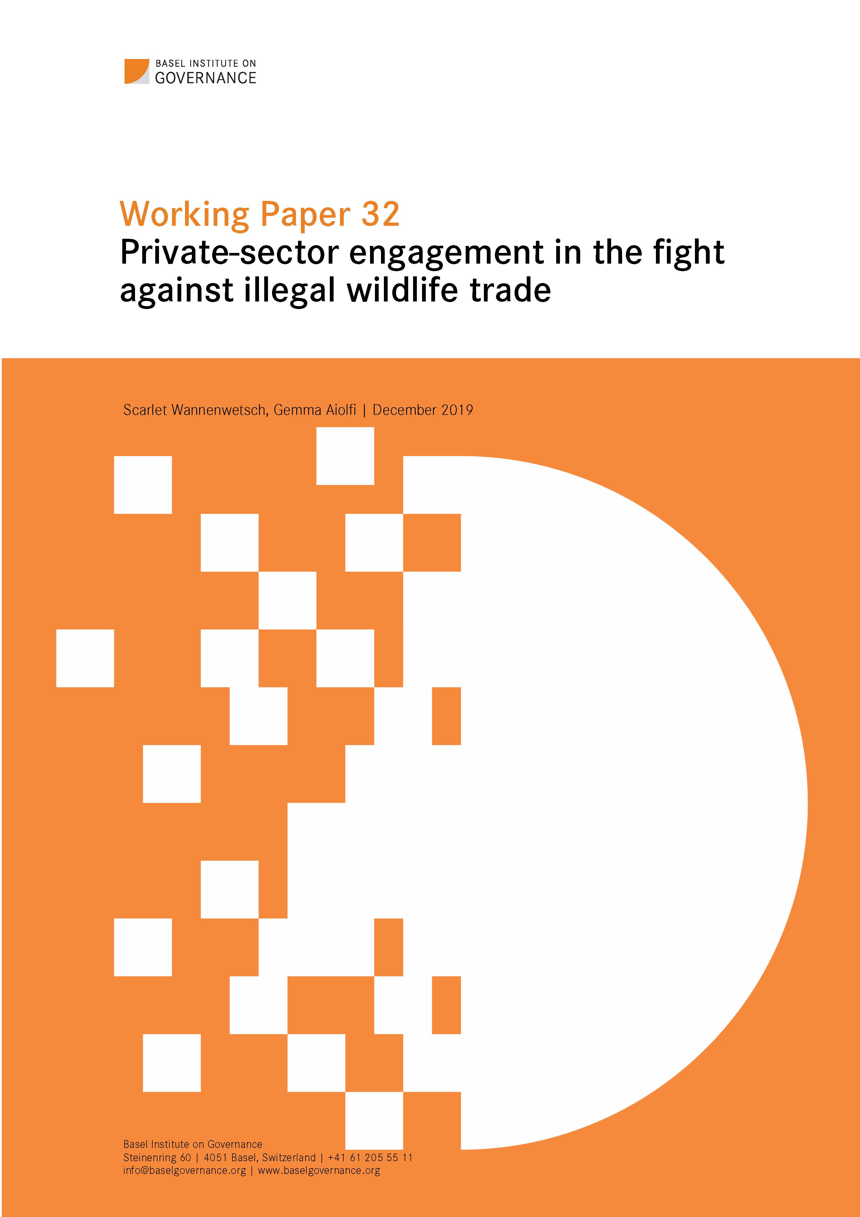 Working Paper 32: Private-sector engagement in the fight against illegal wildlife trade cover