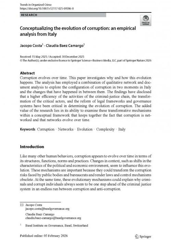 Conceptualizing the evolution of corruption: an empirical analysis from Italy