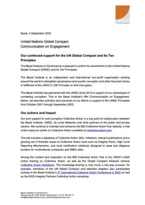United Nations Global Compact: Communication on Engagement 2023