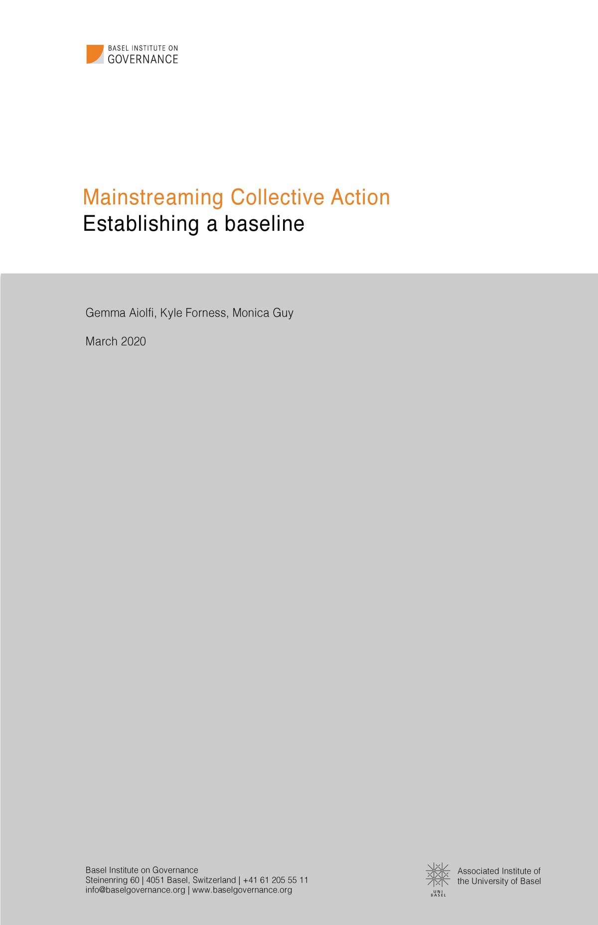 Mainstreaming Collective Action: Establishing a baseline cover