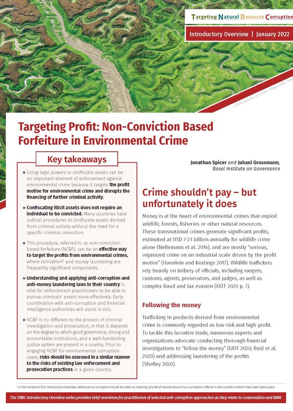 Targeting Profit: Non-Conviction Based Forfeiture in Environmental Crime