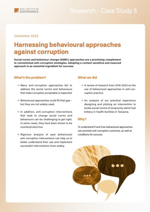 Research Case Study 5: Harnessing behavioural approaches against corruption cover