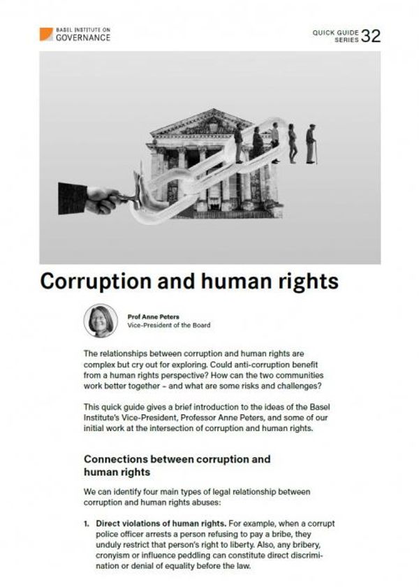 Quick Guide 32: Corruption and human rights
