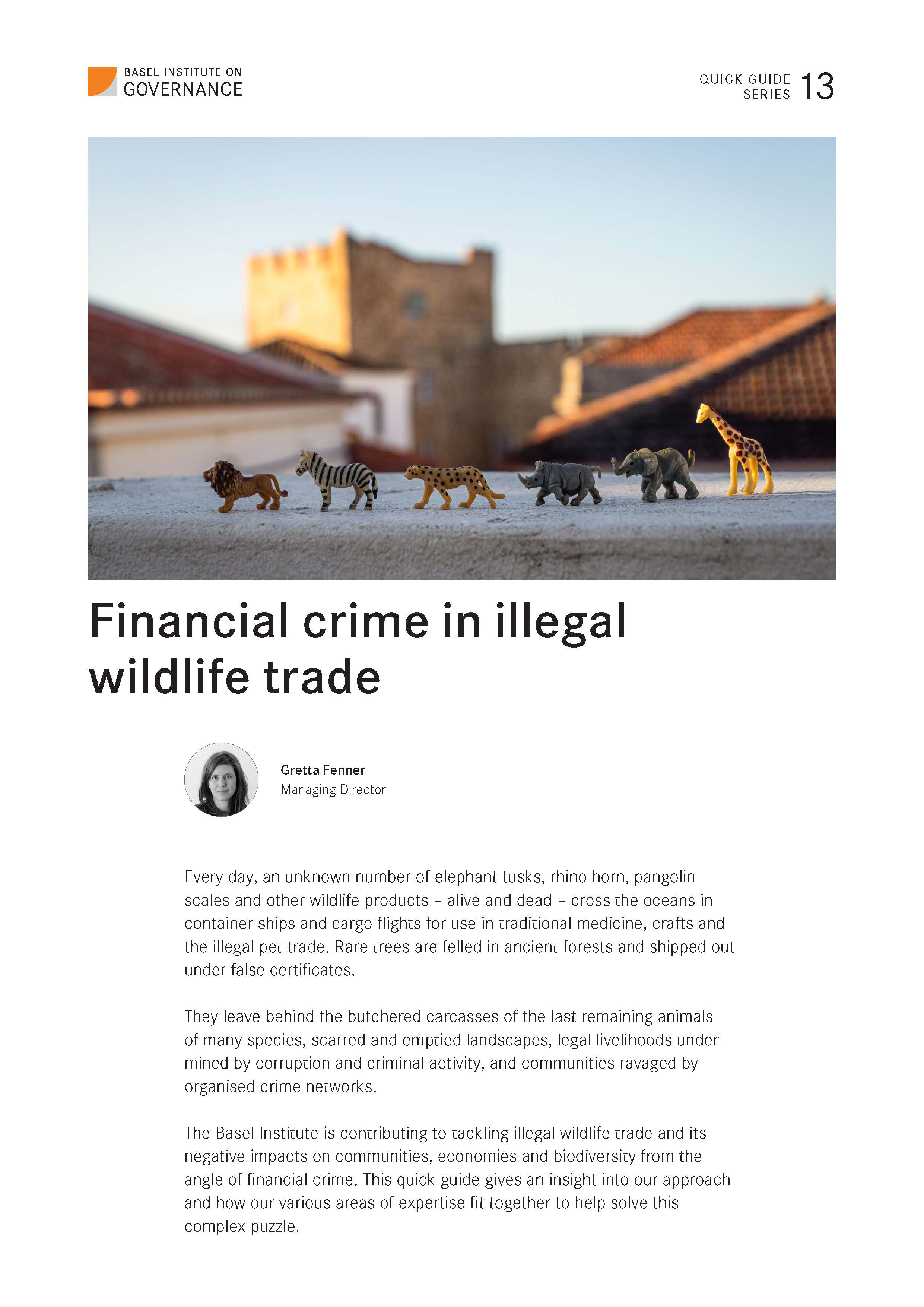 Quick Guide 13: Financial crime in illegal wildlife trade cover
