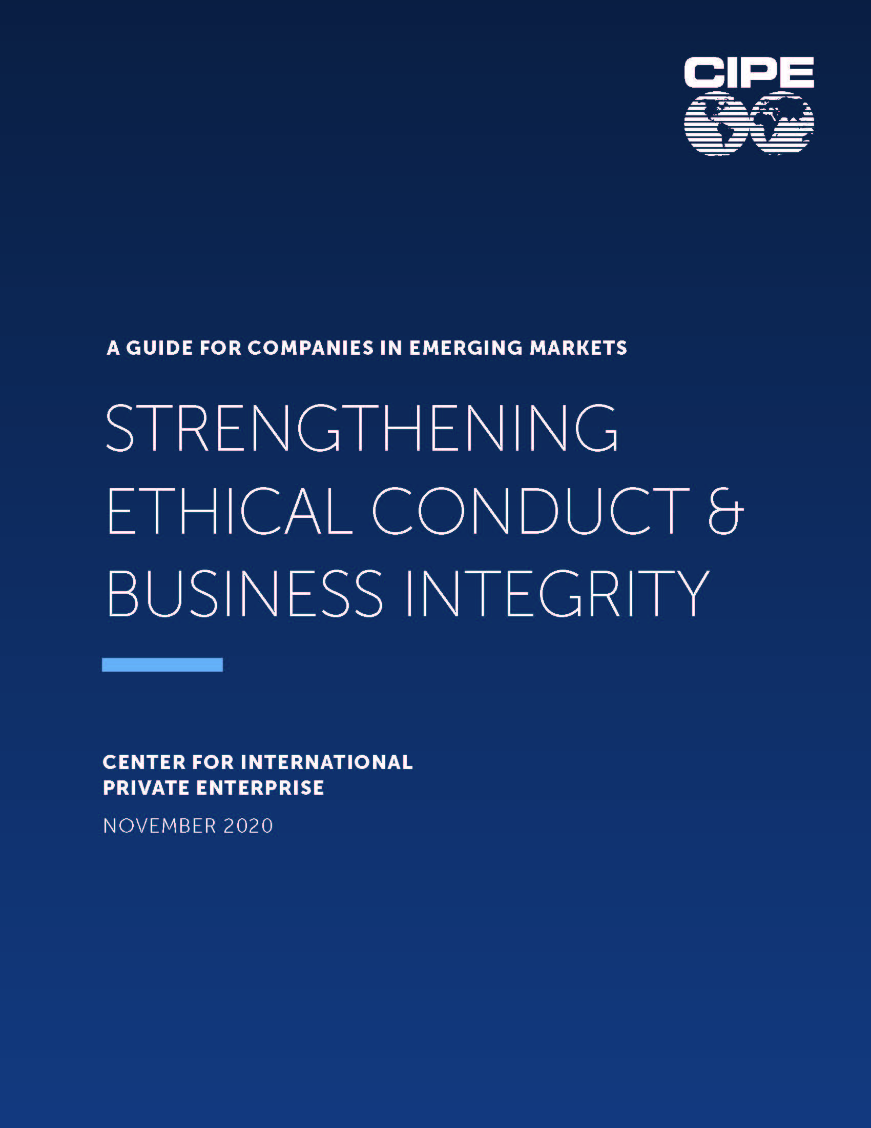 Strengthening ethical conduct and business integrity: a guide for companies in emerging markets cover