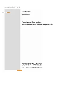 Working Paper 5: Poverty and corruption: About poorer and richer ways of life