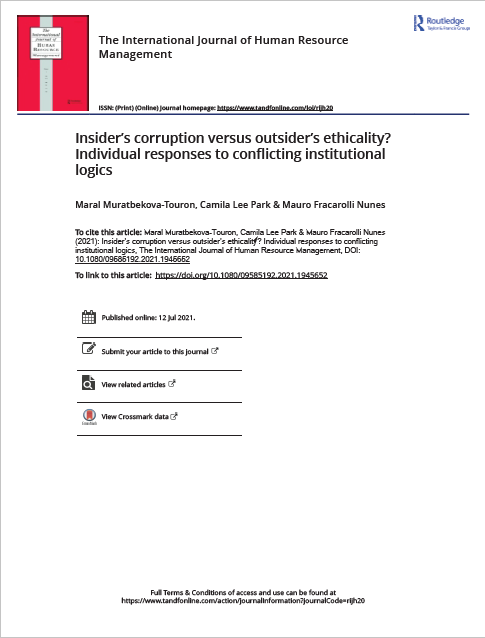 Insider’s corruption versus outsider’s ethicality? Individual responses to conflicting institutional logics cover
