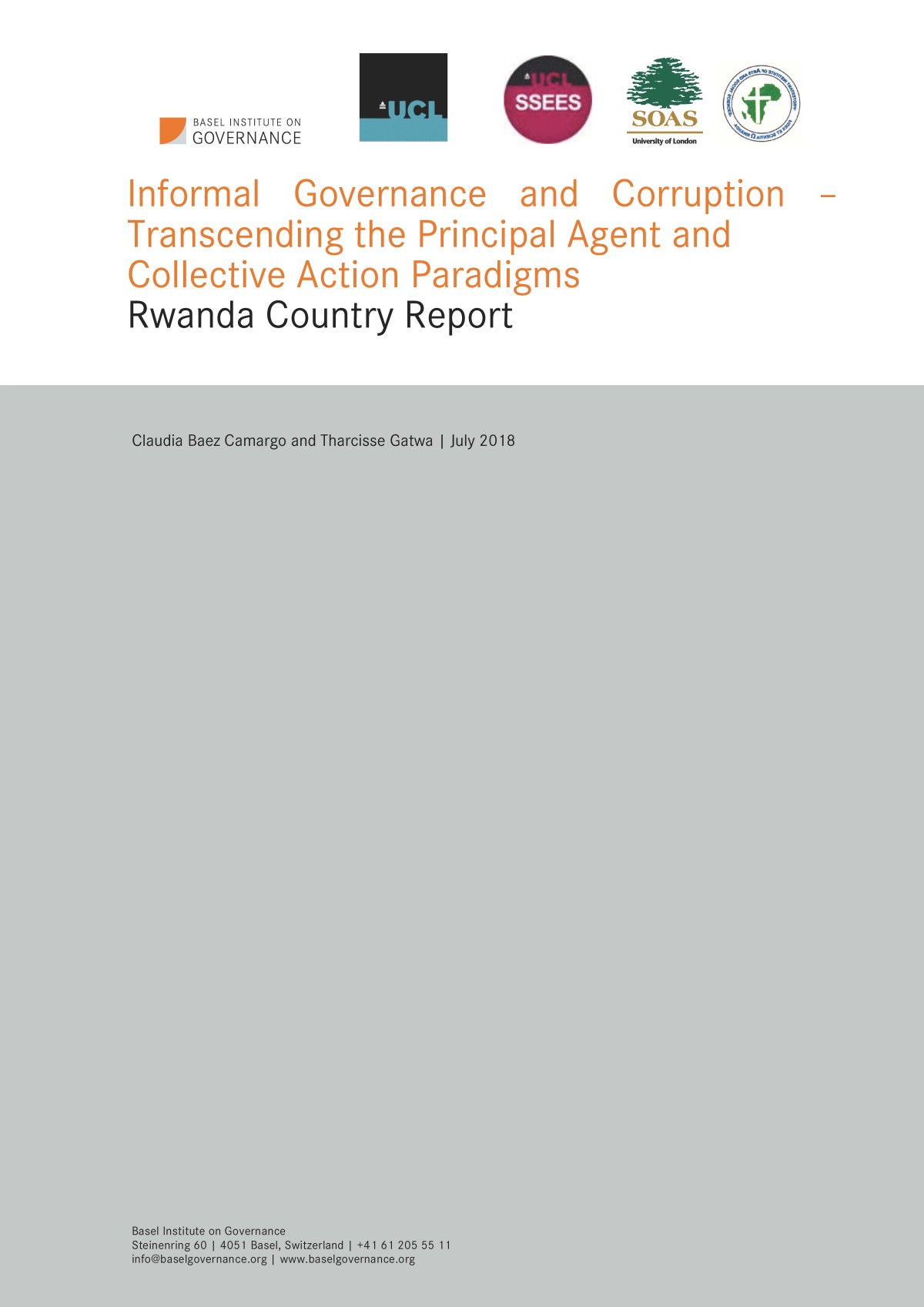 Informal Governance and Corruption – Transcending the Principal Agent and Collective Action Paradigms in Rwanda cover