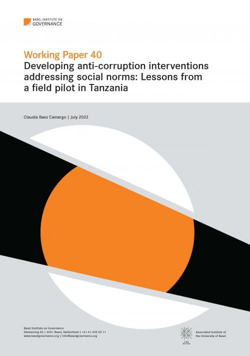 Working Paper 40: Developing anti-corruption interventions addressing social norms: Lessons from a field pilot in Tanzania cover